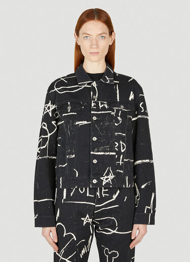 Honey Fucking Dijon Basquiat Denim Jacket Black hdj0352001