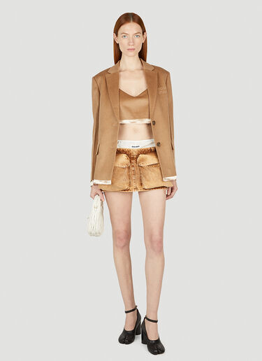 Miu Miu Patch Pocket Mini Skirt Brown miu0252021