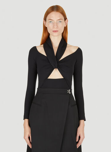 Alexander McQueen 컷아웃 저지 바디슈트 블랙 amq0249022
