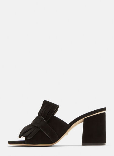 Gucci GG Mid-heel Fringed Marmont Mules BLACK guc0231066
