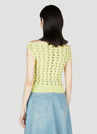 Kiko Kostadinov Off Shoulder Knit Top Green kko0252011