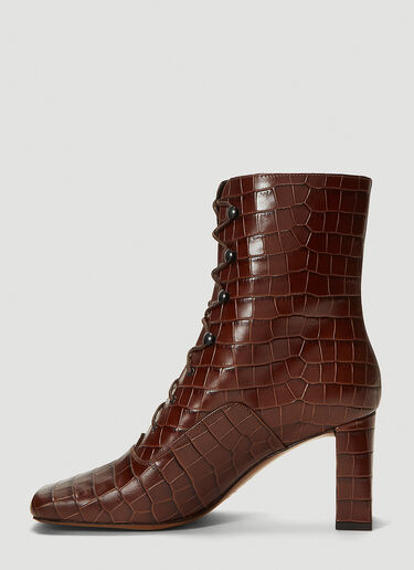 by Far Claude Embossed-Leather Boots Brown byf0241035