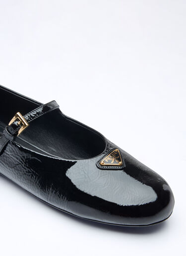Prada 베르니체 발레리나 플랫 슈즈 블랙 pra0259001