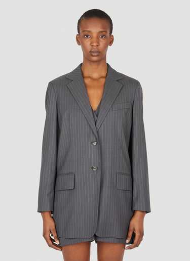 Max Mara Pinstriped Wool Blazer Grey max0253039