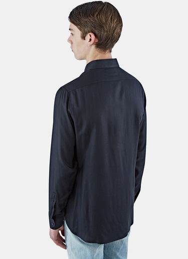 Saint Laurent Long Sleeved Fine Twill Shirt Black sla0124029