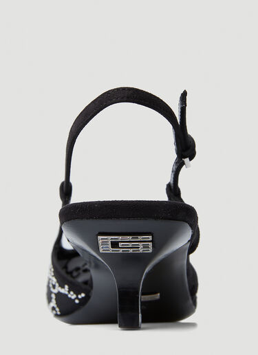 Gucci Crystal GG Slingback Kitten Heels Black guc0250102