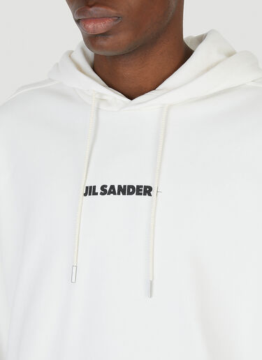 Jil Sander+ 로고 프린트 후디드 스웻셔츠 화이트 jsp0147010