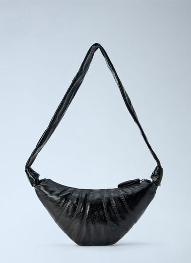 LN-CC® - Lemaire: Small Croissant Bag in Coated Cotton - Dark Brown Lemaire Small Croissant Bag in Coated Cotton Dark Brown lem0266031