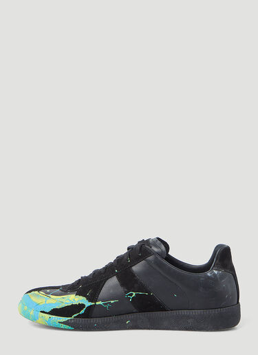 Maison Margiela x William Cobbing Paint Splatter Replica Sneakers Black mla0146133