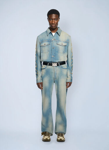 Off-White Diagonal Raw Patch 90S Skate Jeans Blue ofw0162051