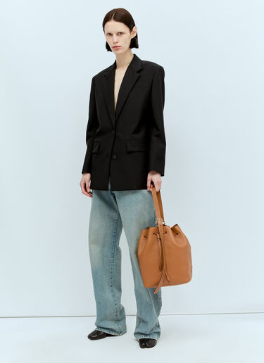 Miu Miu Leather Bucket Bag Brown miu0256055