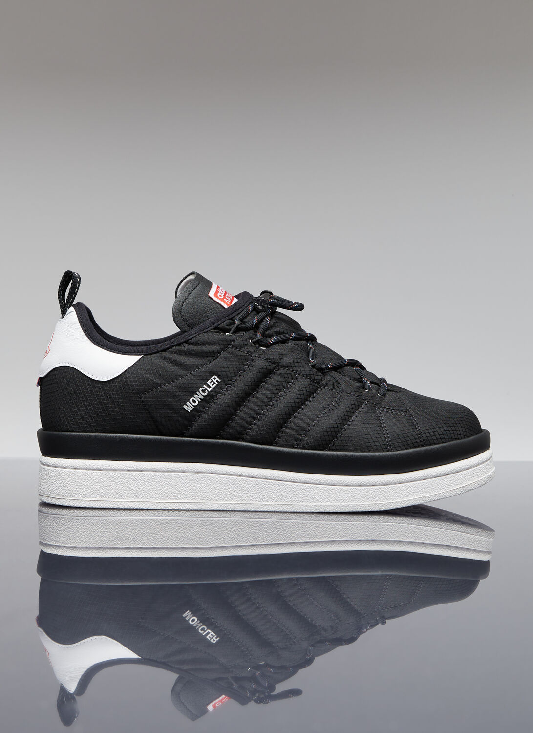 Shop Moncler X Adidas Originals Campus Low Top Sneakers In Black