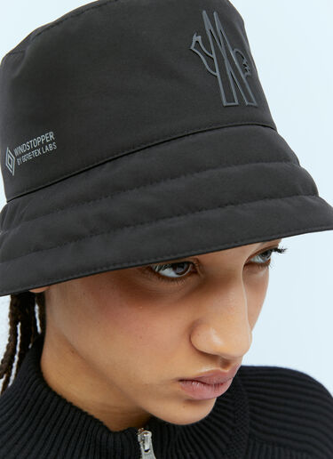 Moncler Grenoble Logo Applique Bucket Hat Black mog0253012