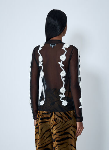 Sheer Floral Crochet Sweater GANNI Sheer Floral Crochet Sweater Black gan0262002