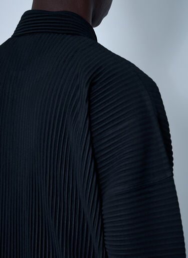 Homme Plissé Issey Miyake Pleated Zip-Up Jacket Black hmp0160013