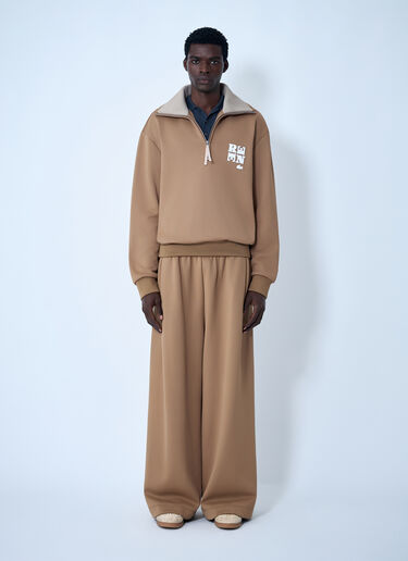 Lacoste Logo Motif Zip-Up Sweatshirt Camel lac0162008
