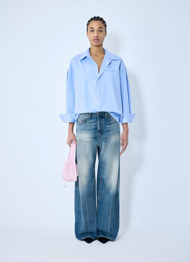 Alexander Wang Shirt With Graphic Embroidery Blue awg0260001