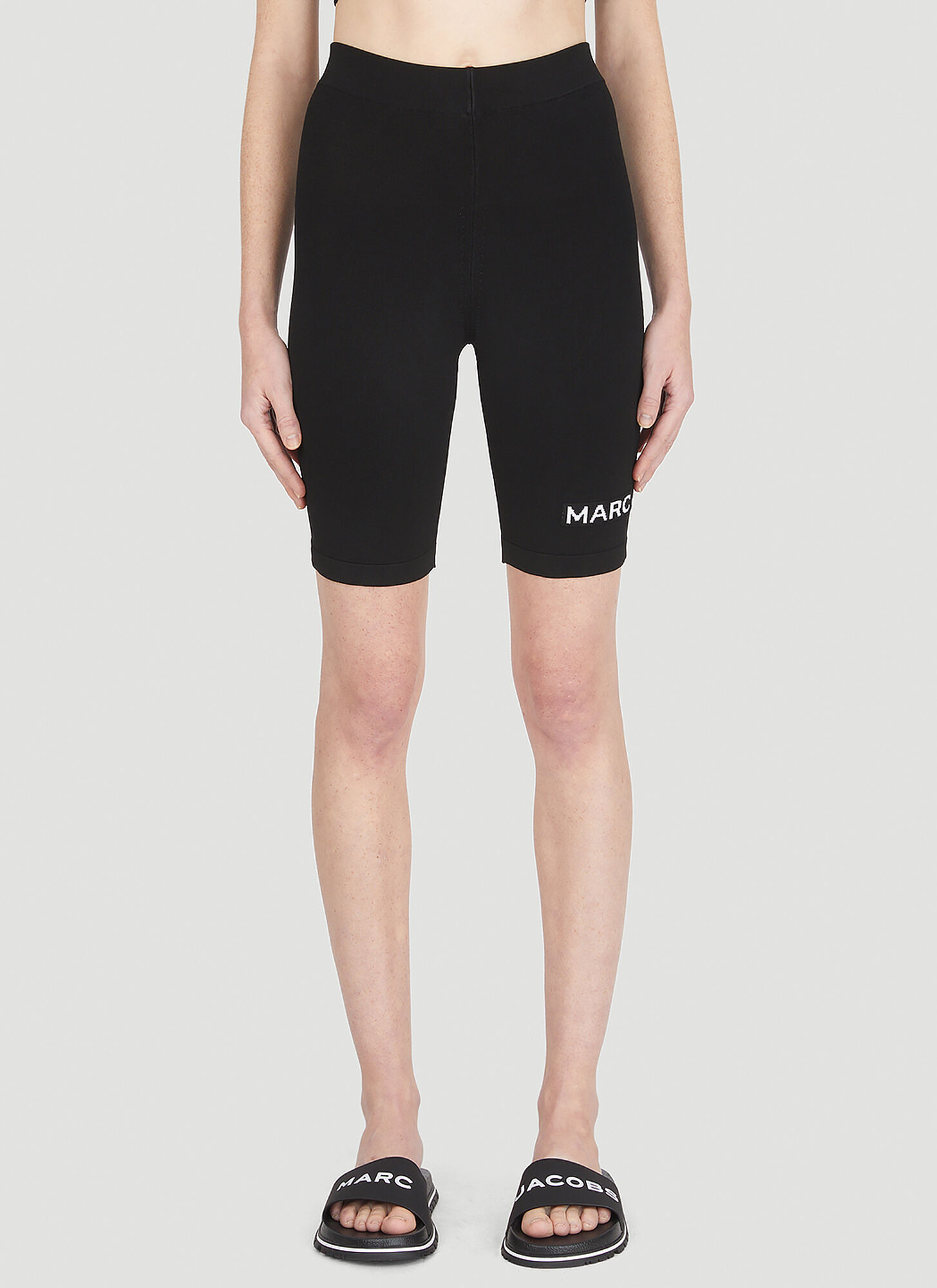 Shop Marc Jacobs Logo Print Sport Shorts In Black