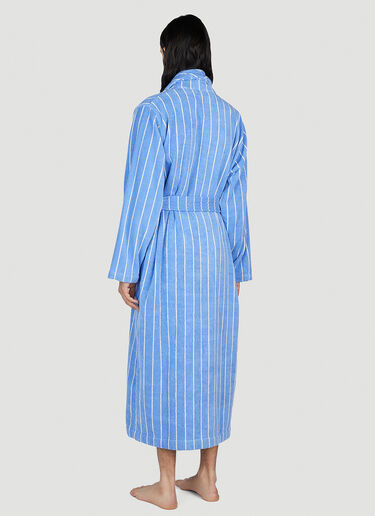 Tekla Striped Hooded Bath Robe Blue tek0353011