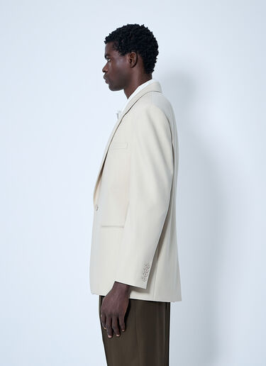 Saint Laurent Yves Single-Breasted Blazer Beige sla0159035