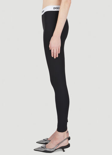 Rabanne Logo Tape Leggings Black pac0248002