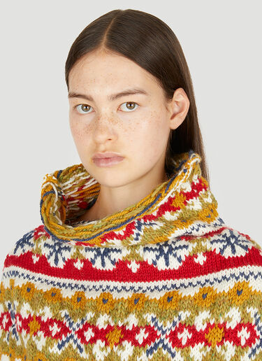 LN-CC® - LOUISE LYNGH BJERREGAARD: Folklore Fairisle Knit Cape - Multicolour LOUISE LYNGH BJERREGAARD Folklore Fairisle Knit Cape Multicolour llb0250002
