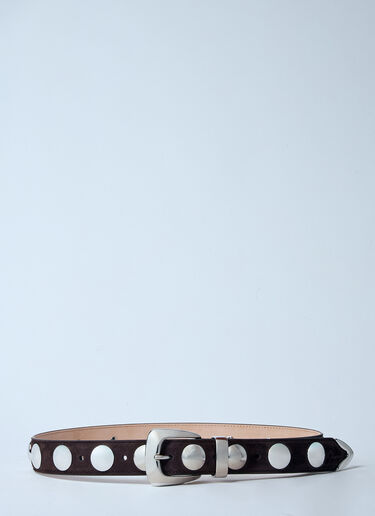 Khaite Benny Belt With Studs Brown kha0259026