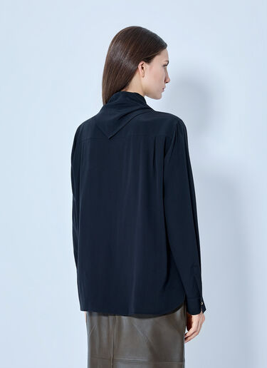 LN-CC® - Max Mara: Silk Tie-Neck Blouse - Black Max Mara Silk Tie-Neck Blouse Black max0265023