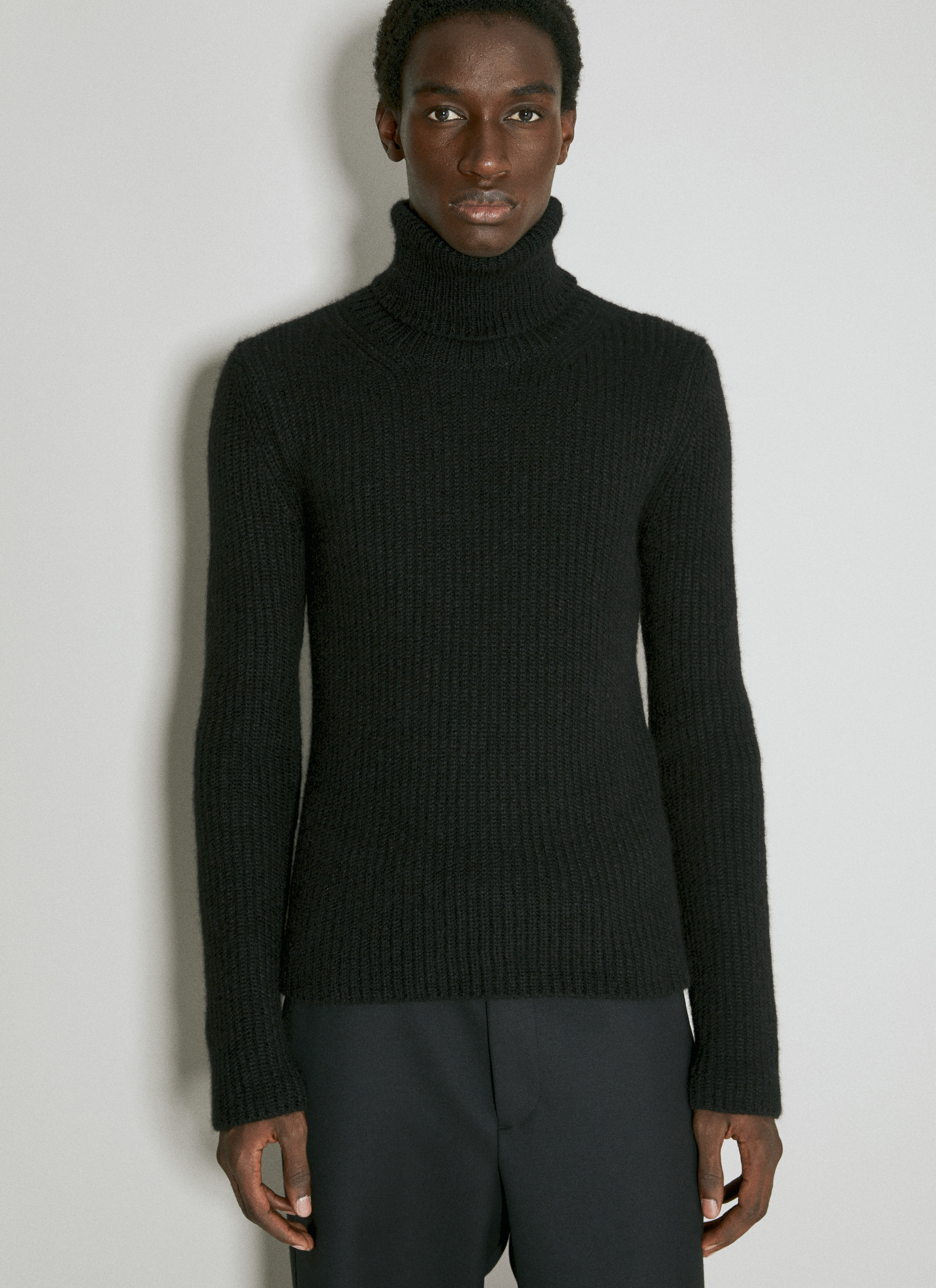 Saint Laurent Turtleneck Sweater Black sla0156007