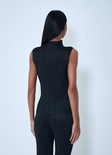 Pleats Please Issey Miyake Pleated High-Neck Sleeveless Top Black plp0263009