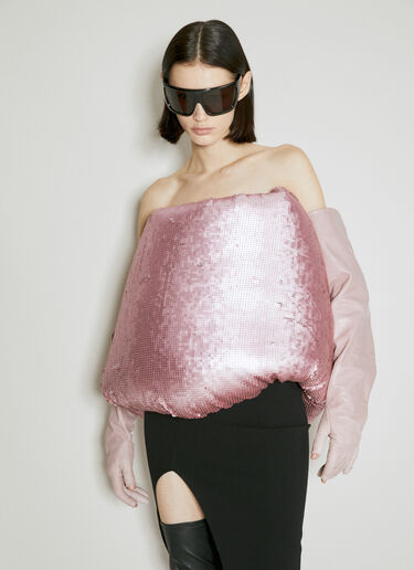 Rick Owens Sequin Embroidered Donut Jacket Pink ric0254006