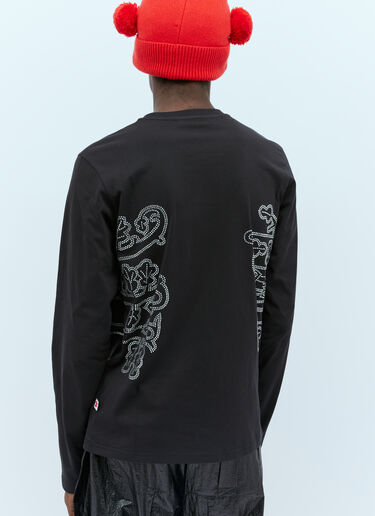 Walter Van Beirendonck Rhinestone Embellished Long Sleeve T-Shirt Black wlt0154014