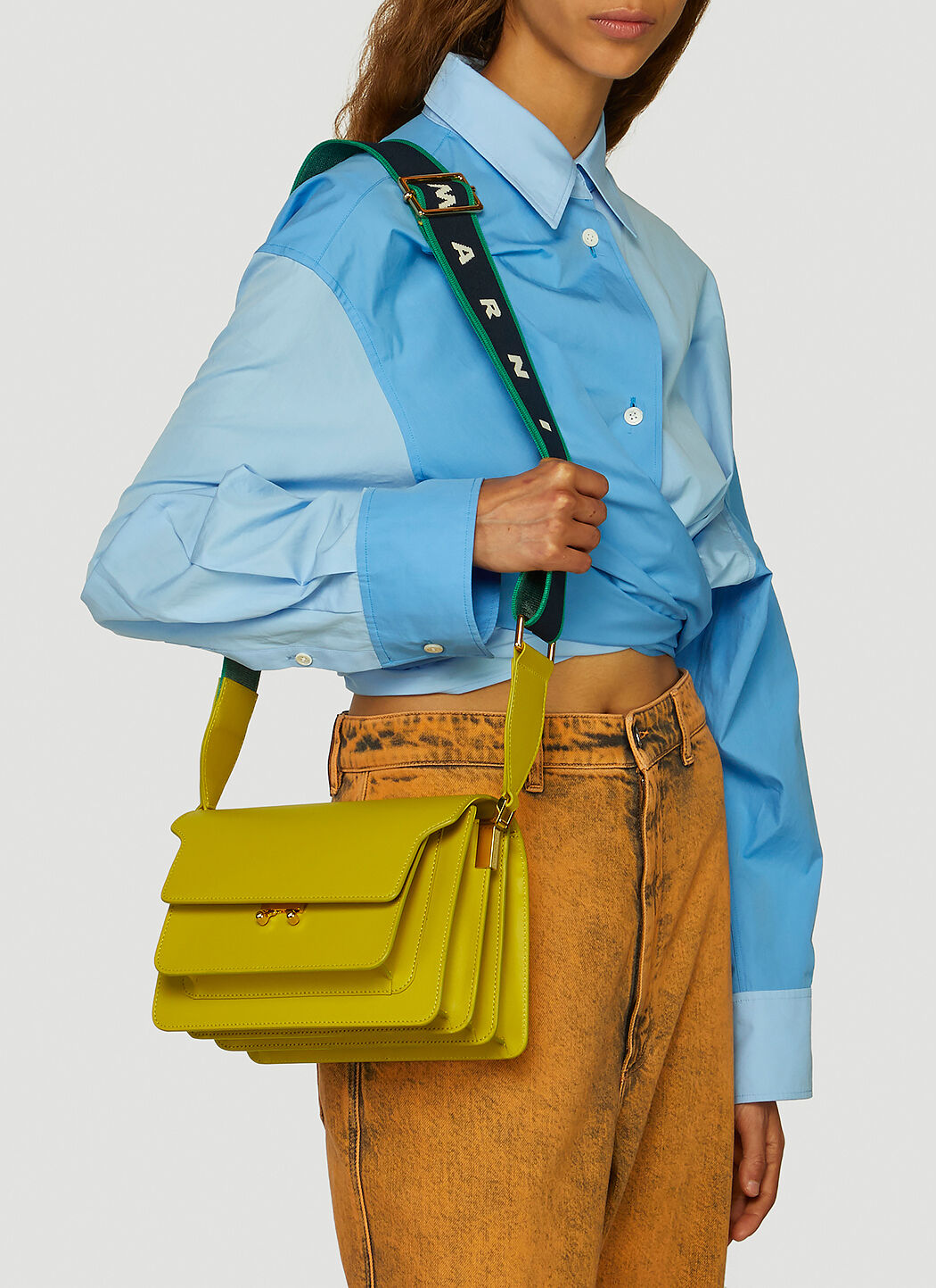 Marni Green Trunk Media Shoulder Bag LN CC