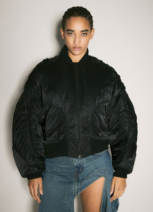 Mugler Satin Bomber Jacket Black mug0258002