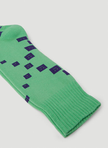 Acne Studios Face Jacquard Socks Green acn0251047