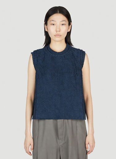Maison Margiela Sleeveless Knit Top Blue mla0251011