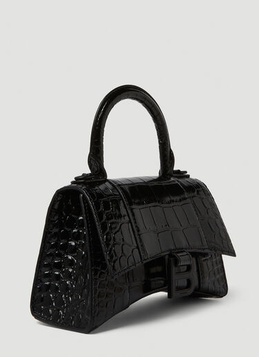 Balenciaga Hourglass Croc XS Small Handbag Black bal0249073