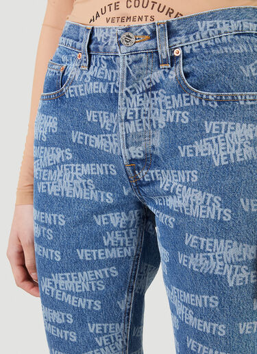 Vetements Logo-Print Jeans Blue vet0246019