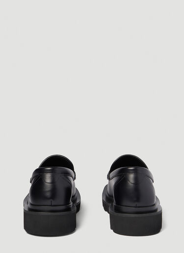 Dolce & Gabbana 徽标铭牌光面皮革乐福鞋 黑色 dol0254011