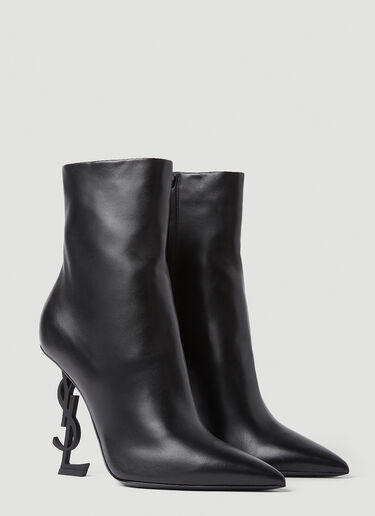 Saint Laurent Opyum Logo High Heeled Boots Black sla0249078