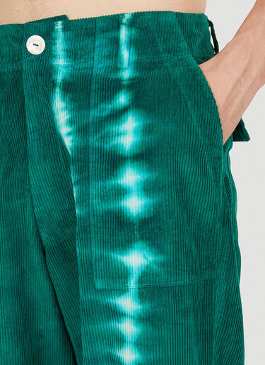 The Elder Statesman Grid Pants Dark Green tes0150008