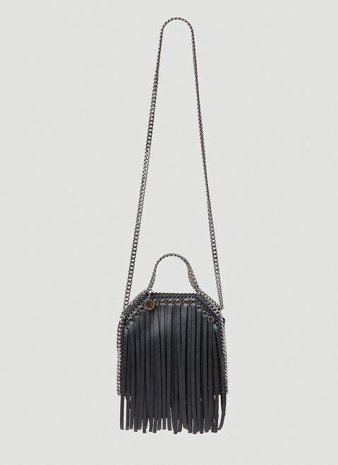 Stella McCartney Falabella Fringed Tiny Tote Bag Black stm0254005