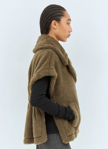 Max Mara Teddy Fabric Short Cape Green max0258019