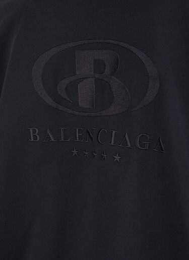 Logo Embroidery Hooded Sweatshirt Balenciaga Logo Embroidery Hooded Sweatshirt Black bal0246065