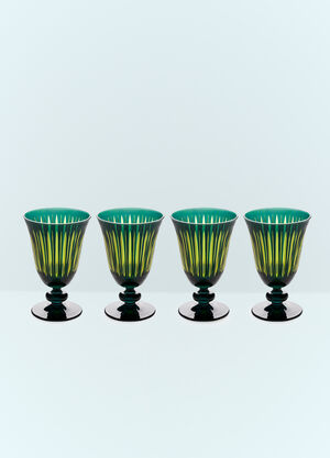 L'Objet Set Of Four Prism Wine Glasses Gold wps0644163