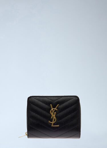 LN-CC® - Saint Laurent: Matelassé Compact Wallet - Black Saint Laurent Matelassé Compact Wallet Black sla0247148