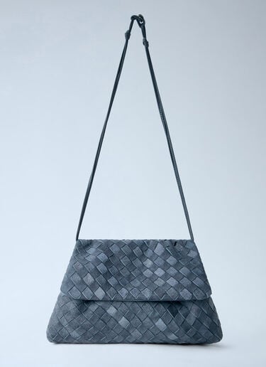 LN-CC® - Bottega Veneta: Giorno Suede Shoulder Bag - Grey Bottega Veneta Giorno Suede Shoulder Bag Grey bov0264031