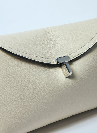 TOTEME T-Lock Leather Clutch White tot0259020