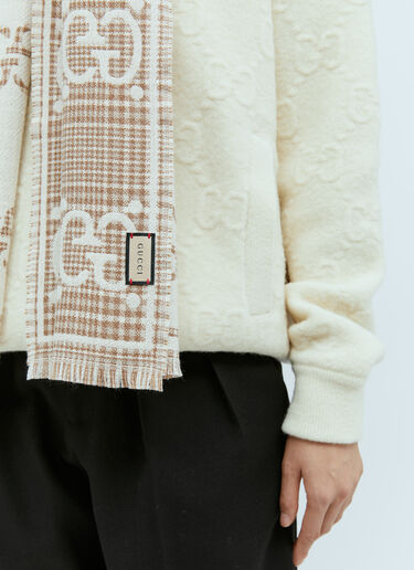 GG Wool Jacquard Scarf Gucci GG Wool Jacquard Scarf Beige guc0255114