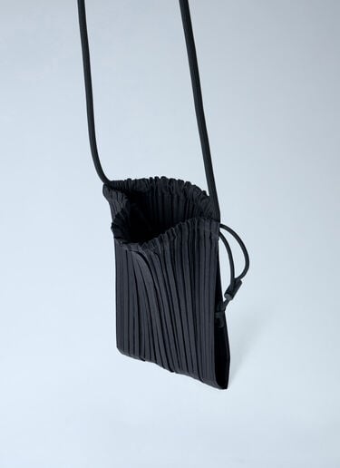 Pleats Please Issey Miyake Pleated Drawstring Pouch Black plp0263005